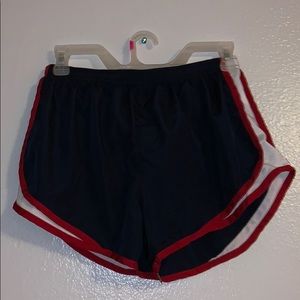 Red white and blue athletic shorts